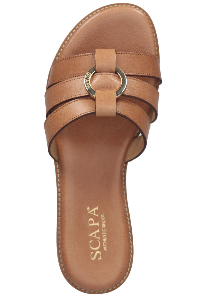 Scapa Pantoletten Leder Camel