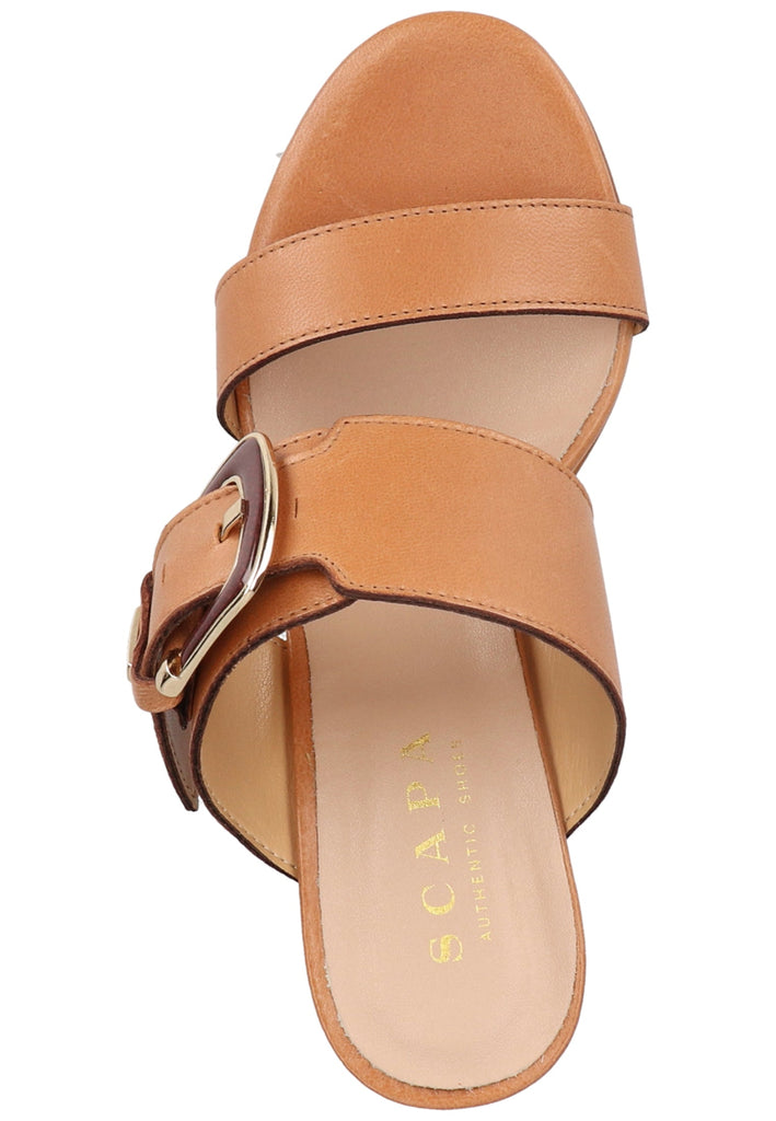 Scapa Pantoletten Leder Camel