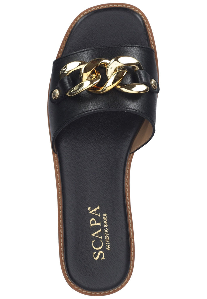 Scapa Pantoletten Leder Schwarz