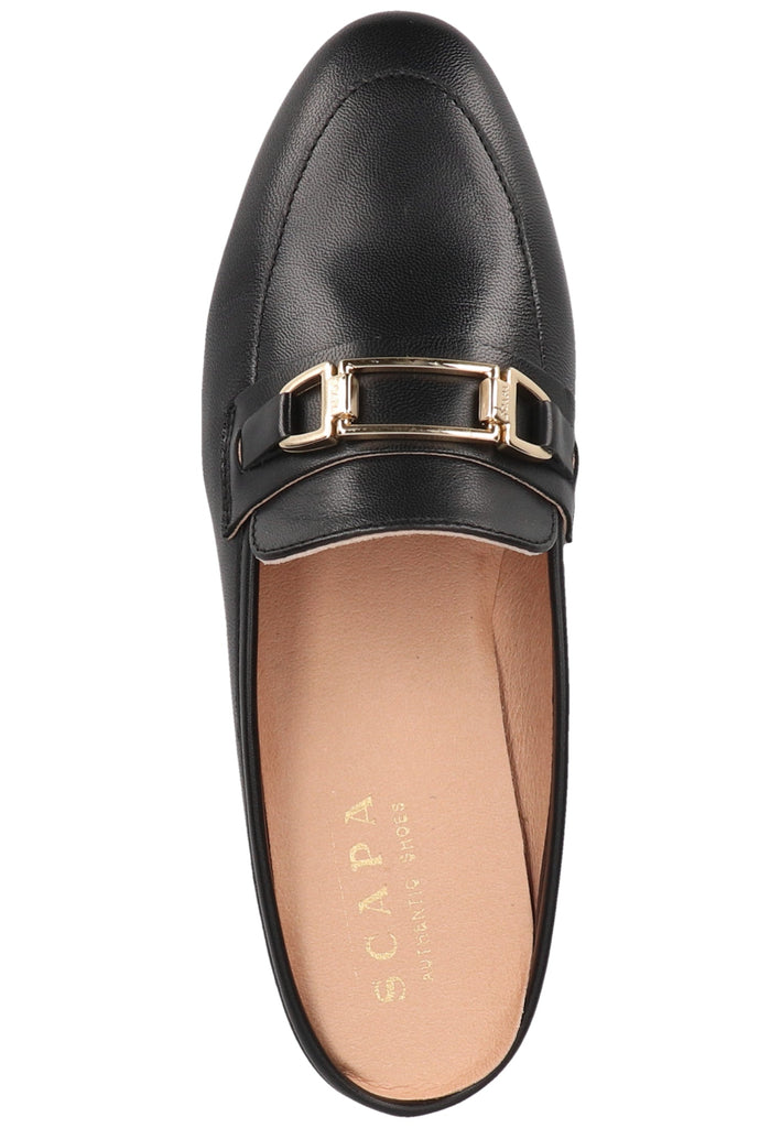 Scapa Pantoletten Leder Schwarz