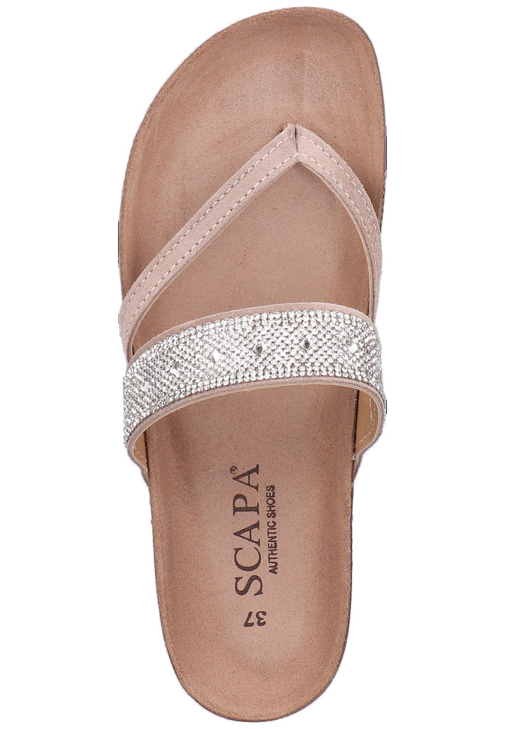 Scapa Pantoletten Leder Taupe