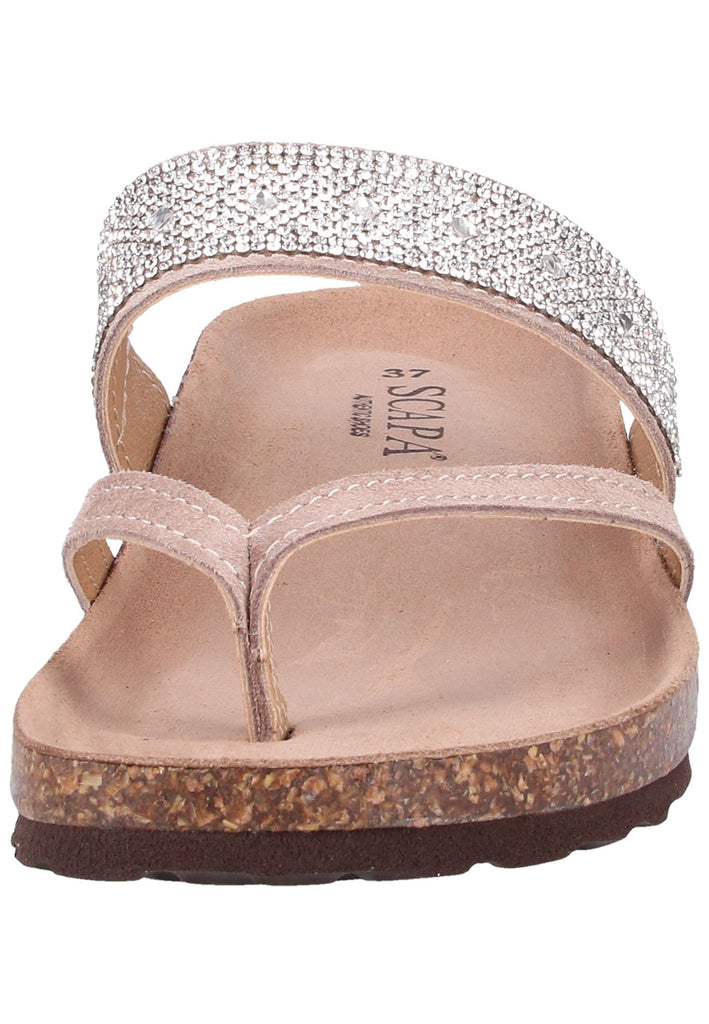 Scapa Pantoletten Leder Taupe