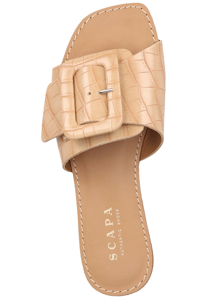 Scapa Pantoletten Lederimitat Beige