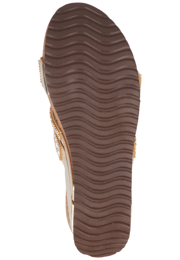 Scapa Pantoletten Lederimitat Platin