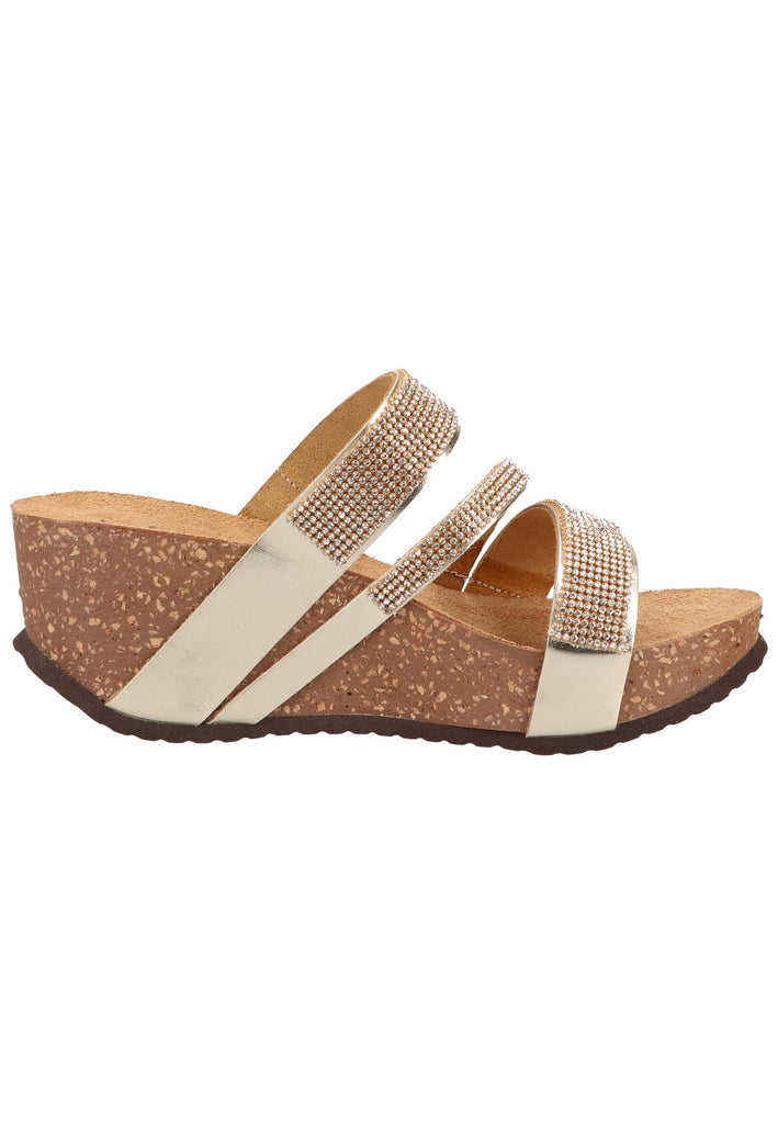 Scapa Pantoletten Lederimitat Platin