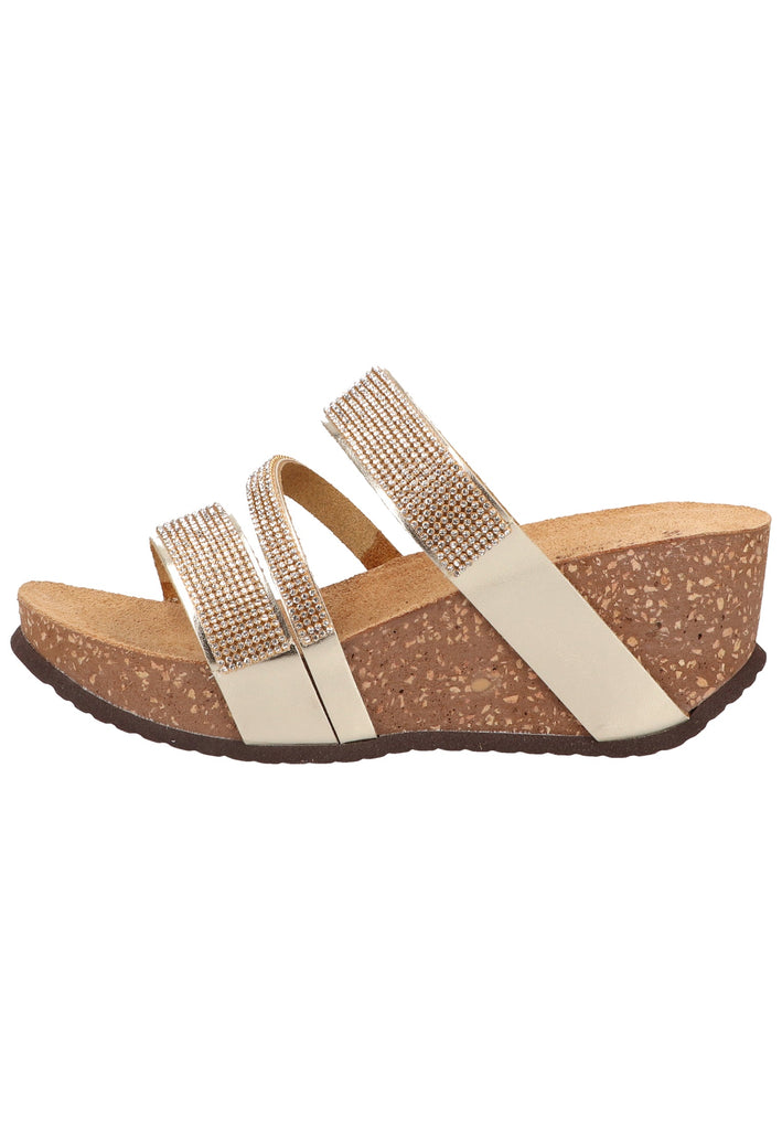 Scapa Pantoletten Lederimitat Platin