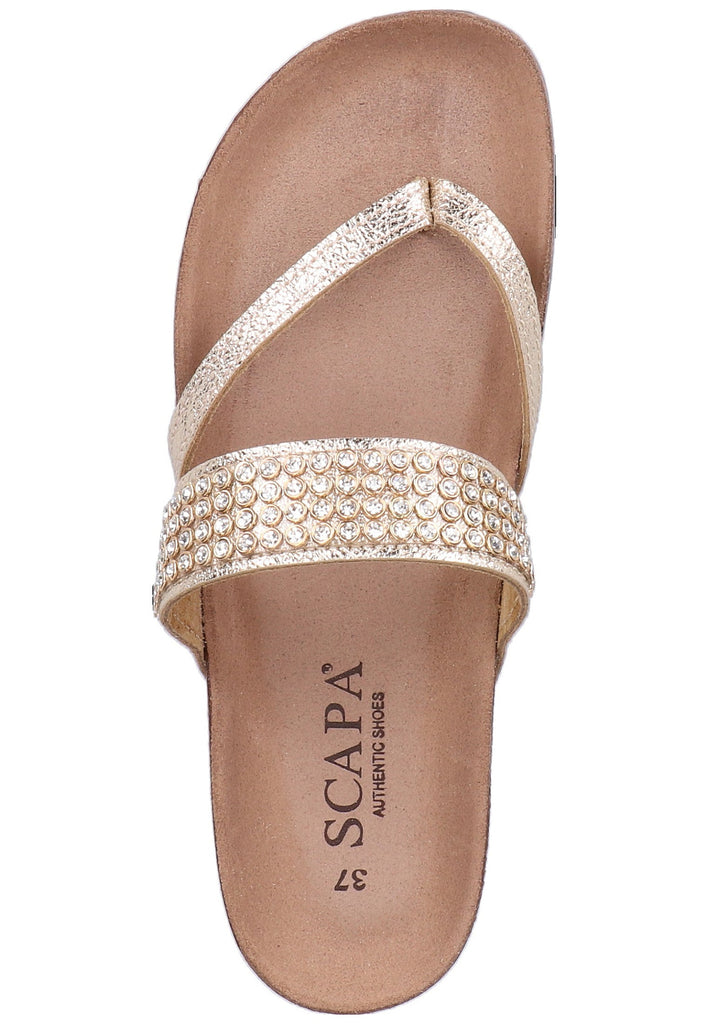 Scapa Pantoletten Lederimitat Platin