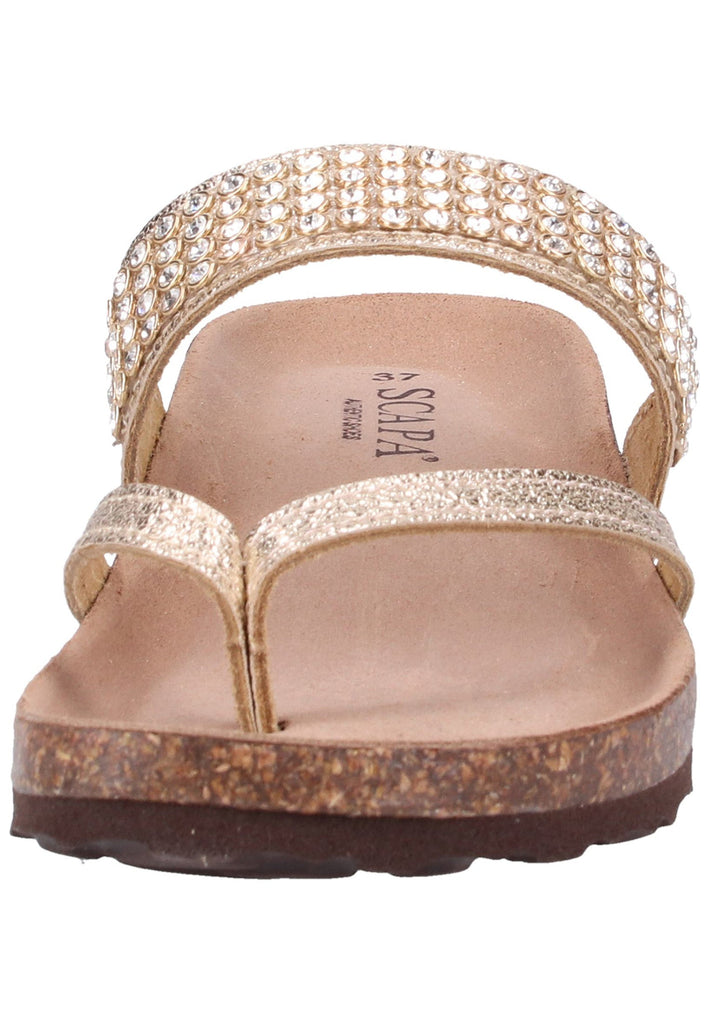 Scapa Pantoletten Lederimitat Platin