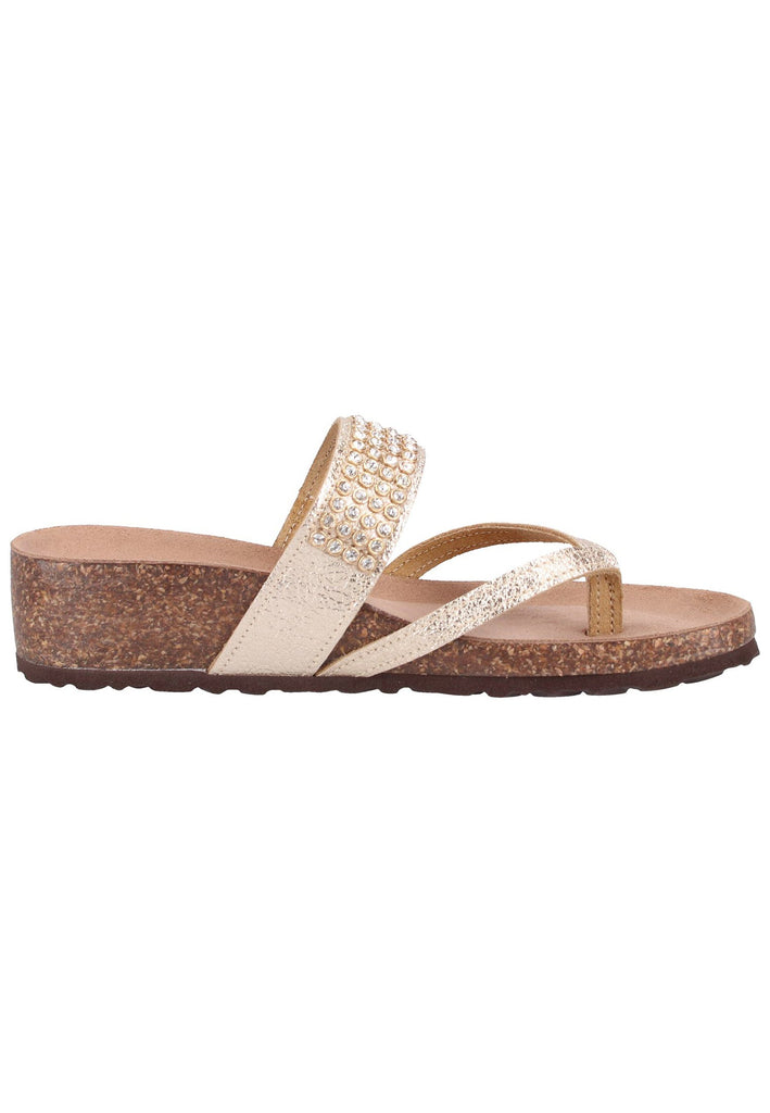 Scapa Pantoletten Lederimitat Platin