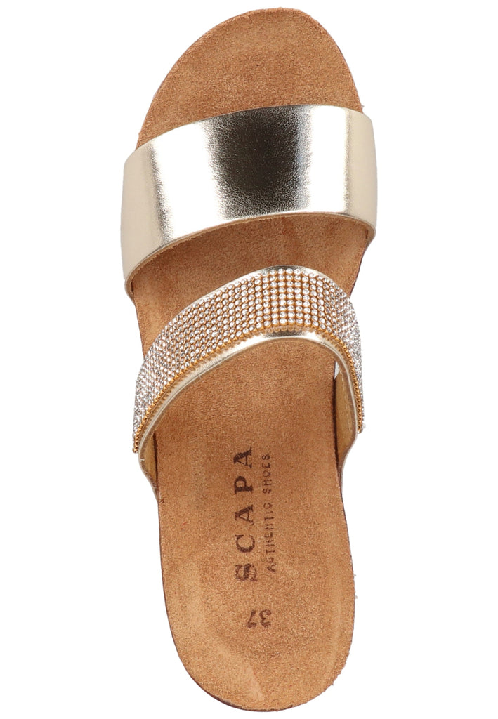 Scapa Pantoletten Lederimitat Platin