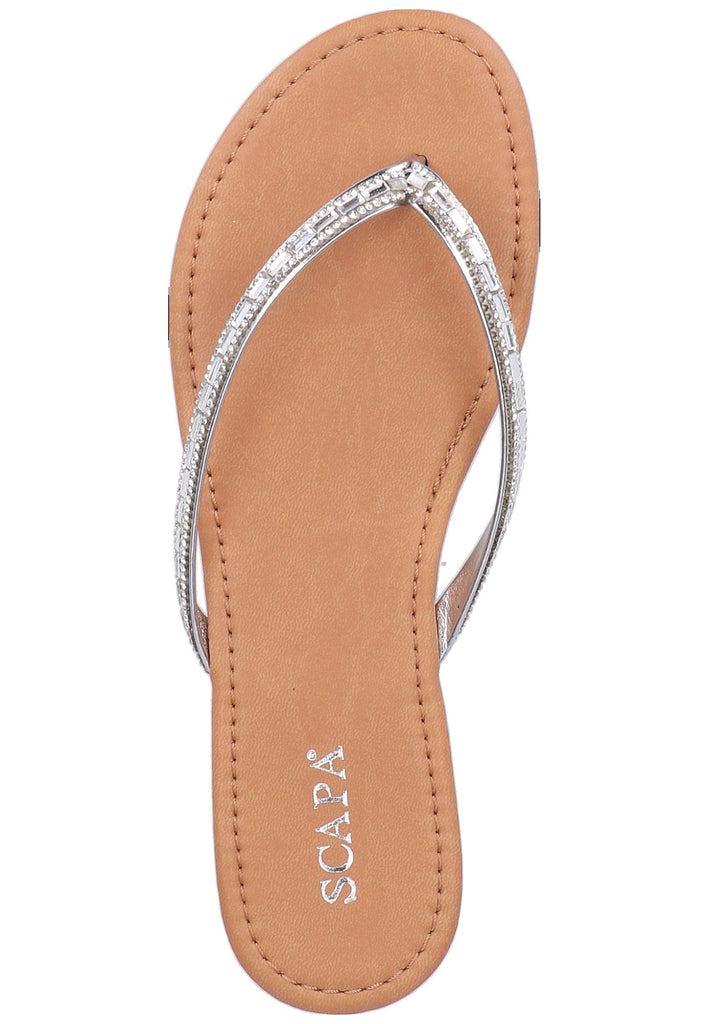 Scapa Pantoletten Lederimitat Silber