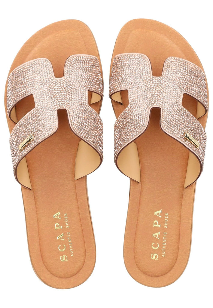 Scapa Pantoletten Lederimitat/Textil Rosegold