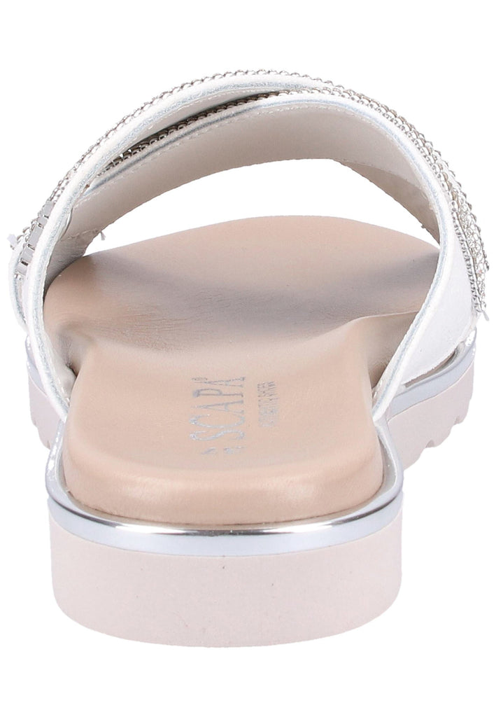 Scapa Pantoletten Lederimitat Weiß