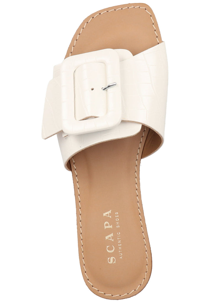 Scapa Pantoletten Lederimitat Weiß