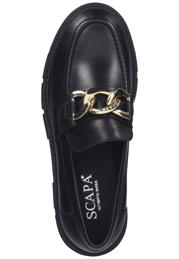 Scapa Slipper Leder Schwarz