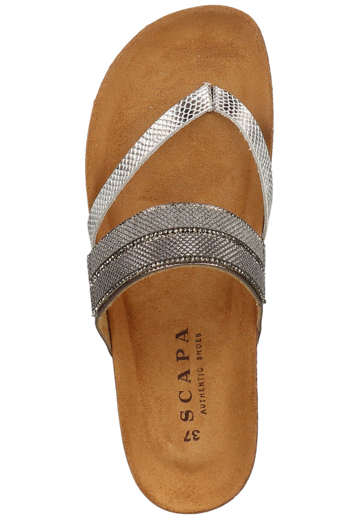 Scapa Zehensteg Lederimitat Grau