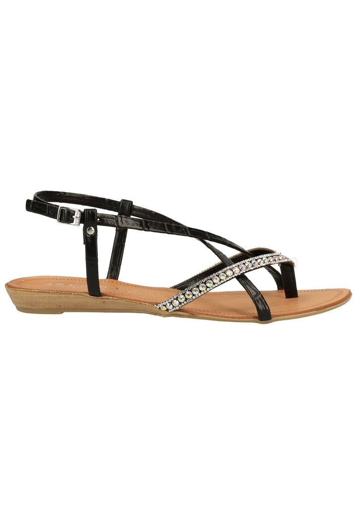 Scapa Zehensteg Lederimitat Schwarz