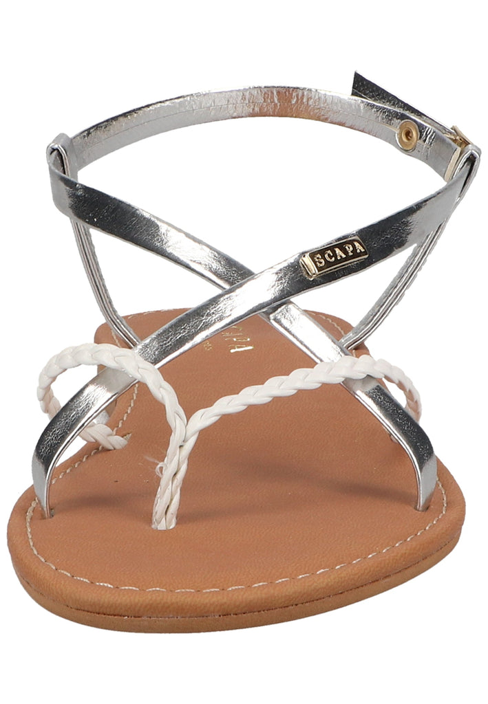 Scapa Zehensteg Lederimitat Silber