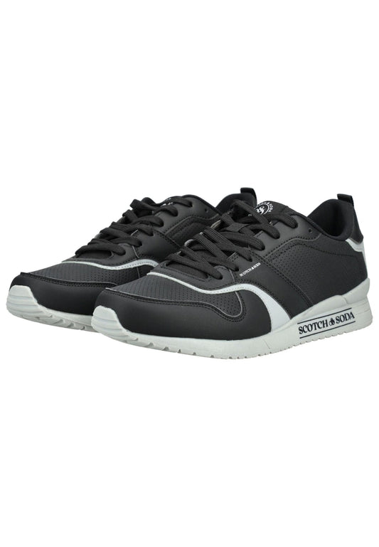SCOTCH & SODA Sneaker Lederimitat Schwarz/grau