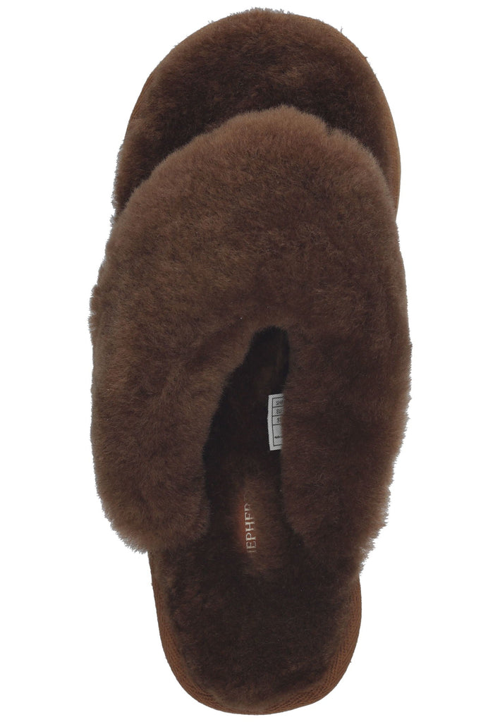 Shepherd Hausschuhe Lammfell Braun