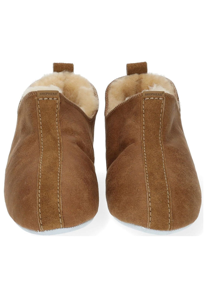 Shepherd Hausschuhe Lammfell Cognac