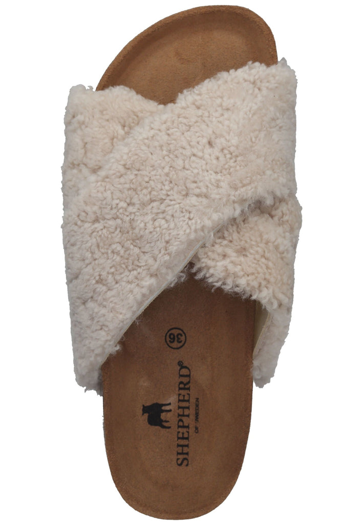 Shepherd Hausschuhe Lammfell Creme