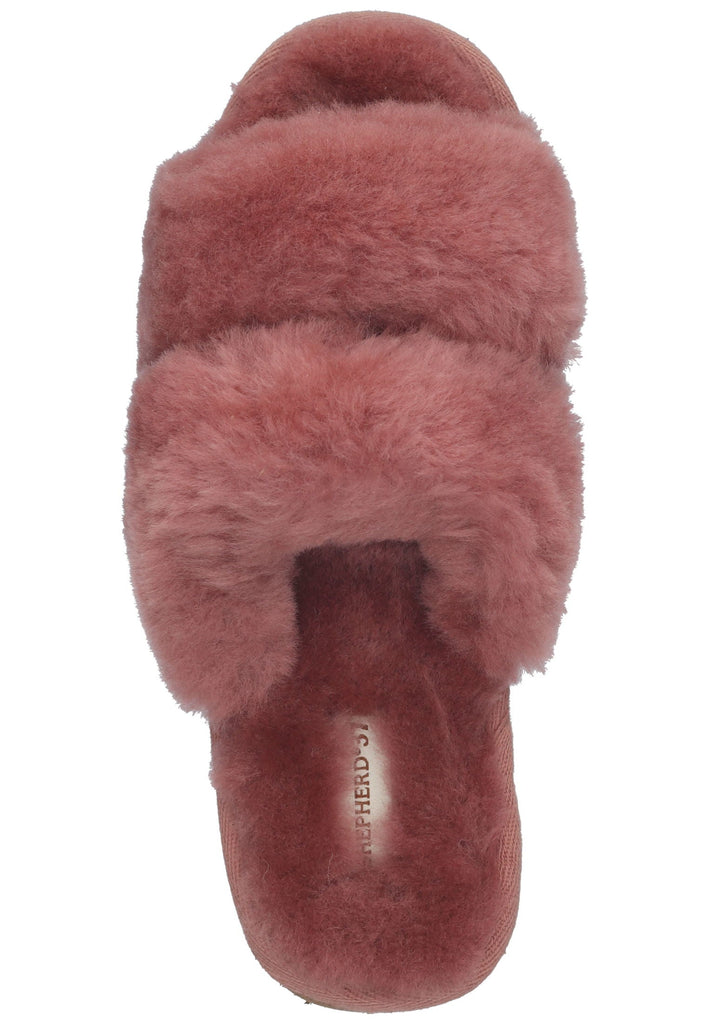 Shepherd Hausschuhe Lammfell Rot/Pink