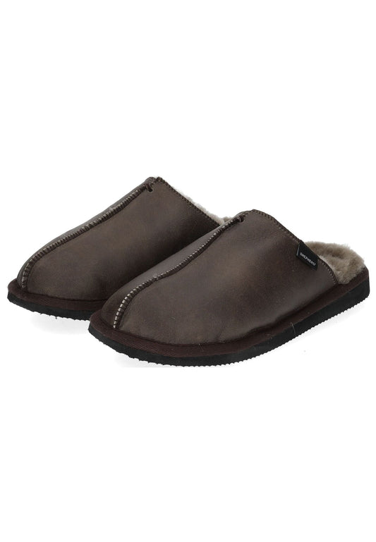 Shepherd Hausschuhe Lammfell Stone Warmfutter