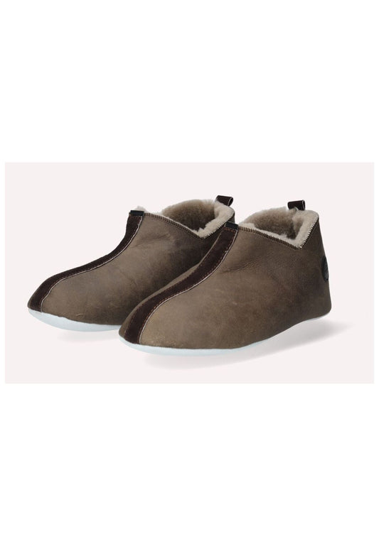 Shepherd Hausschuhe Lammfell Stone Warmfutter