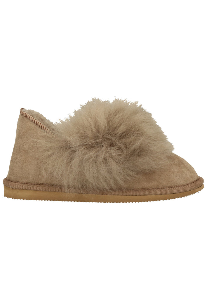 Shepherd Hausschuhe Leder Beige Warmfutter