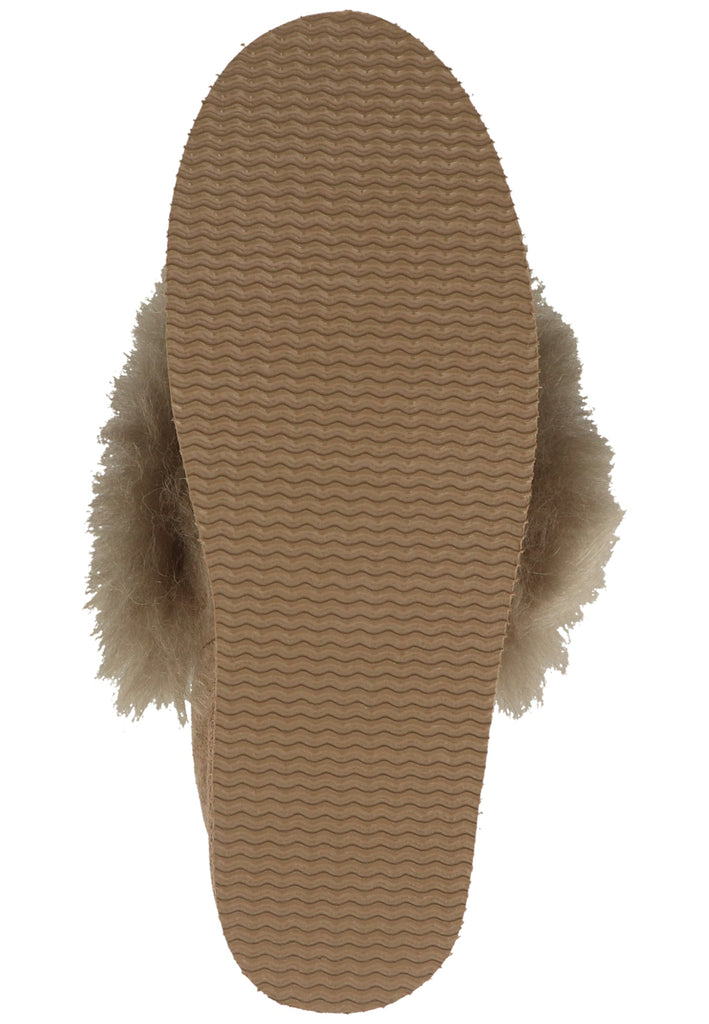 Shepherd Hausschuhe Leder Beige Warmfutter