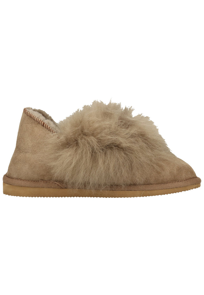 Shepherd Hausschuhe Leder Beige Warmfutter