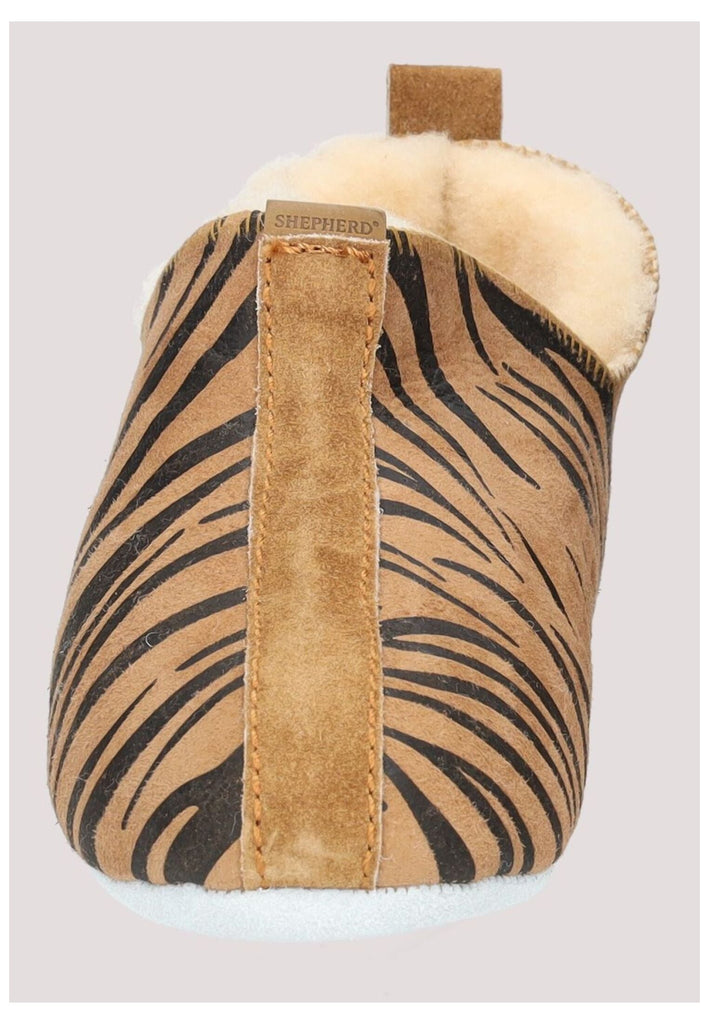 Shepherd Hausschuhe Leder Braun/Schwarz Warmfutter