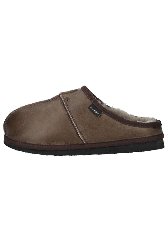 Shepherd Hausschuhe Leder Braun Warmfutter