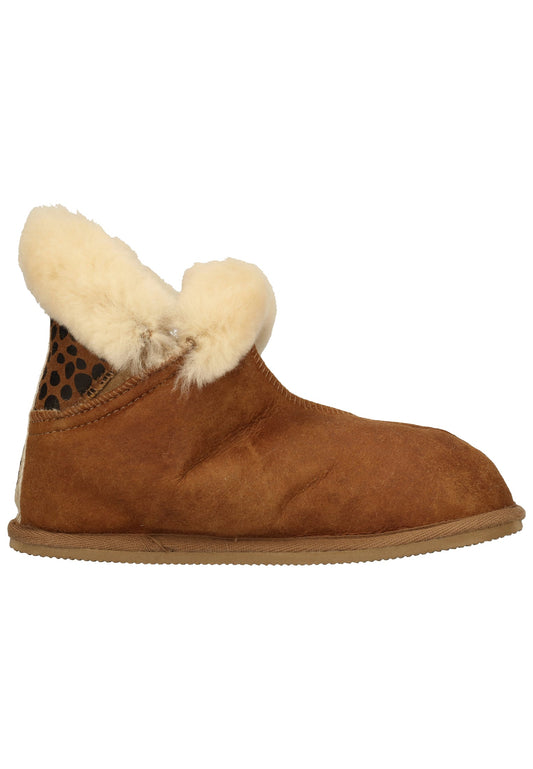 Shepherd Hausschuhe Leder Cognac