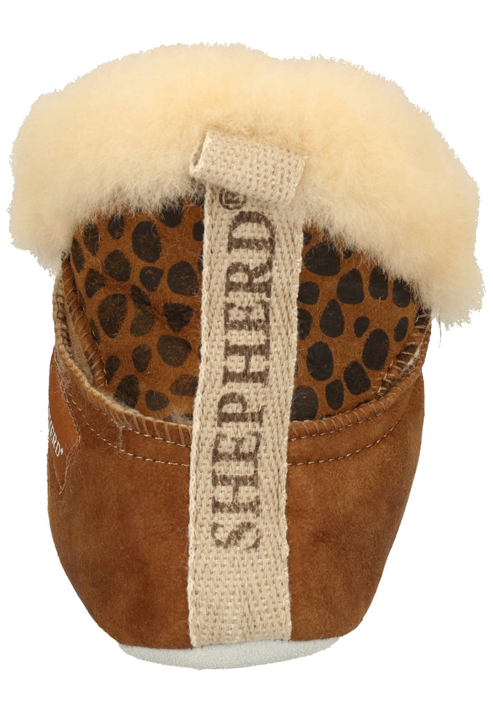Shepherd Hausschuhe Leder Cognac