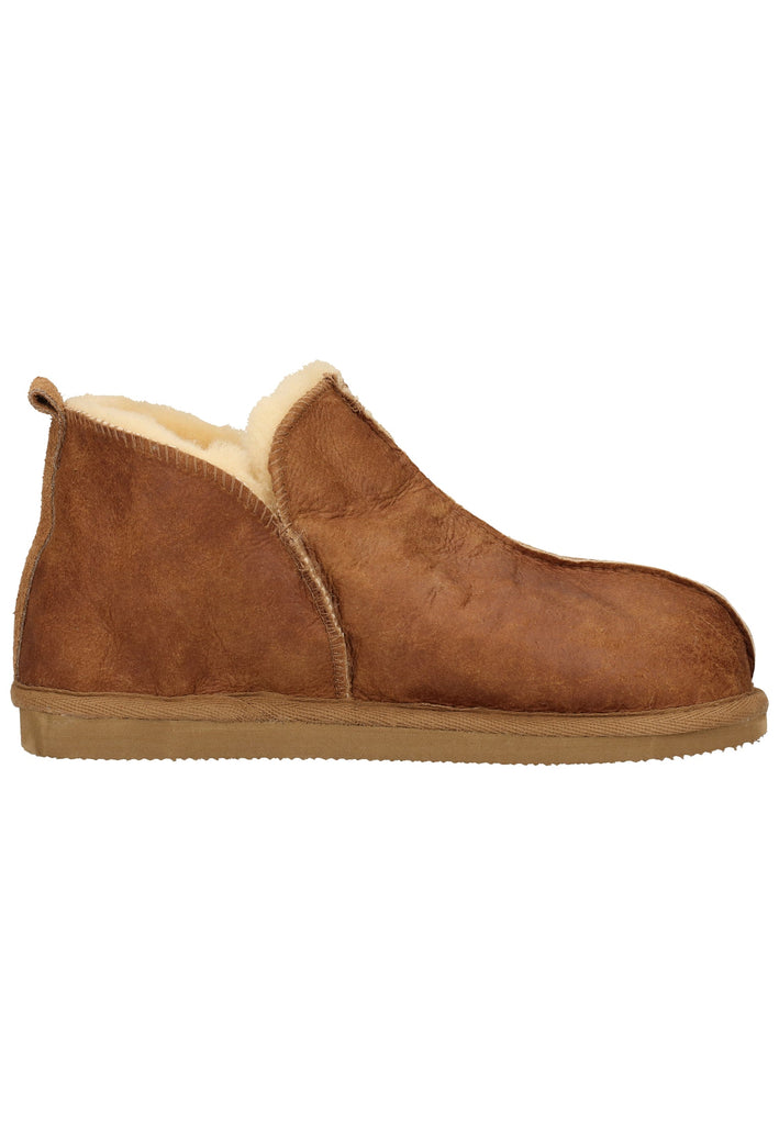 Shepherd Hausschuhe Leder Cognac