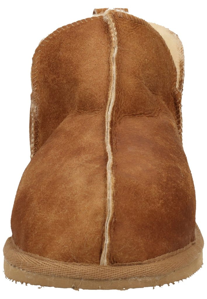 Shepherd Hausschuhe Leder Cognac Warmfutter