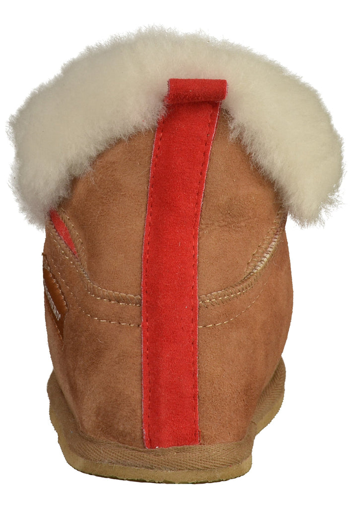 Shepherd Hausschuhe Leder Cognac Warmfutter