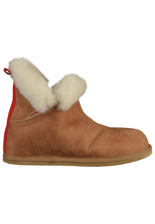 Shepherd Hausschuhe Leder Cognac Warmfutter