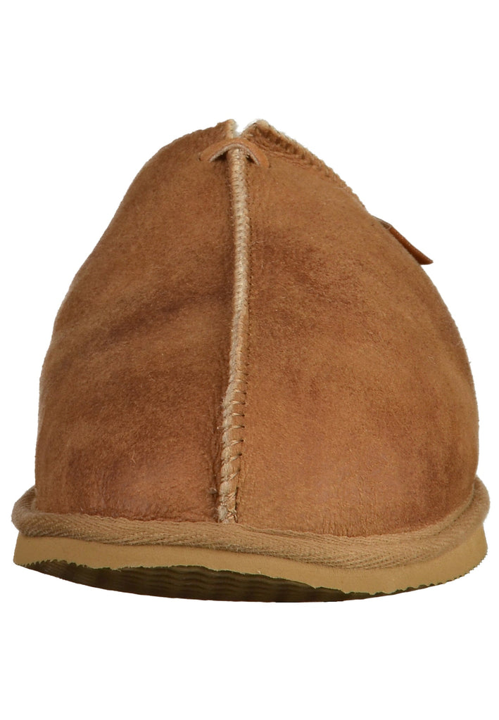 Shepherd Hausschuhe Leder Cognac Warmfutter