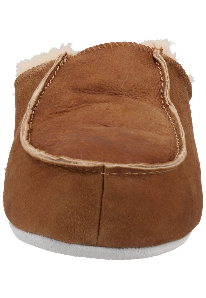 Shepherd Hausschuhe Leder Cognac Warmfutter