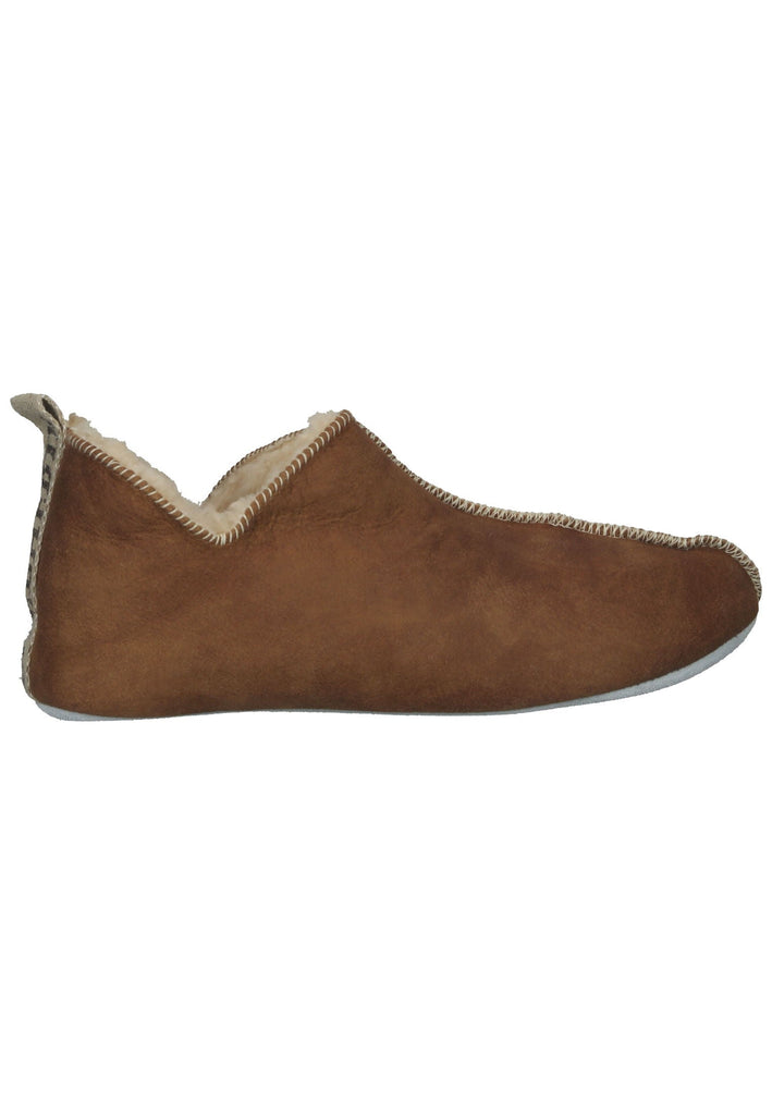 Shepherd Hausschuhe Leder Cognac Warmfutter