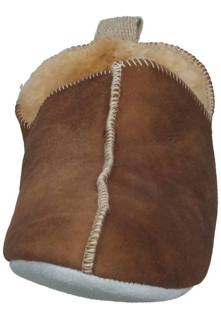 Shepherd Hausschuhe Leder Cognac Warmfutter