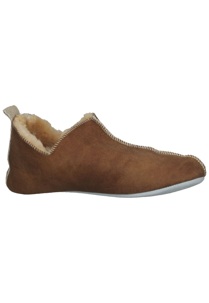 Shepherd Hausschuhe Leder Cognac Warmfutter