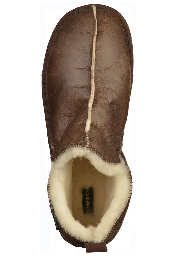 Shepherd Hausschuhe Leder Dunkelbraun Warmfutter