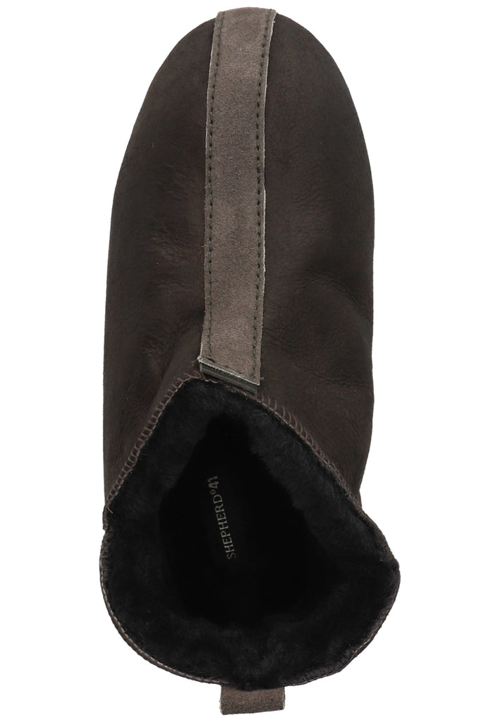 Shepherd Hausschuhe Leder Dunkelgrau
