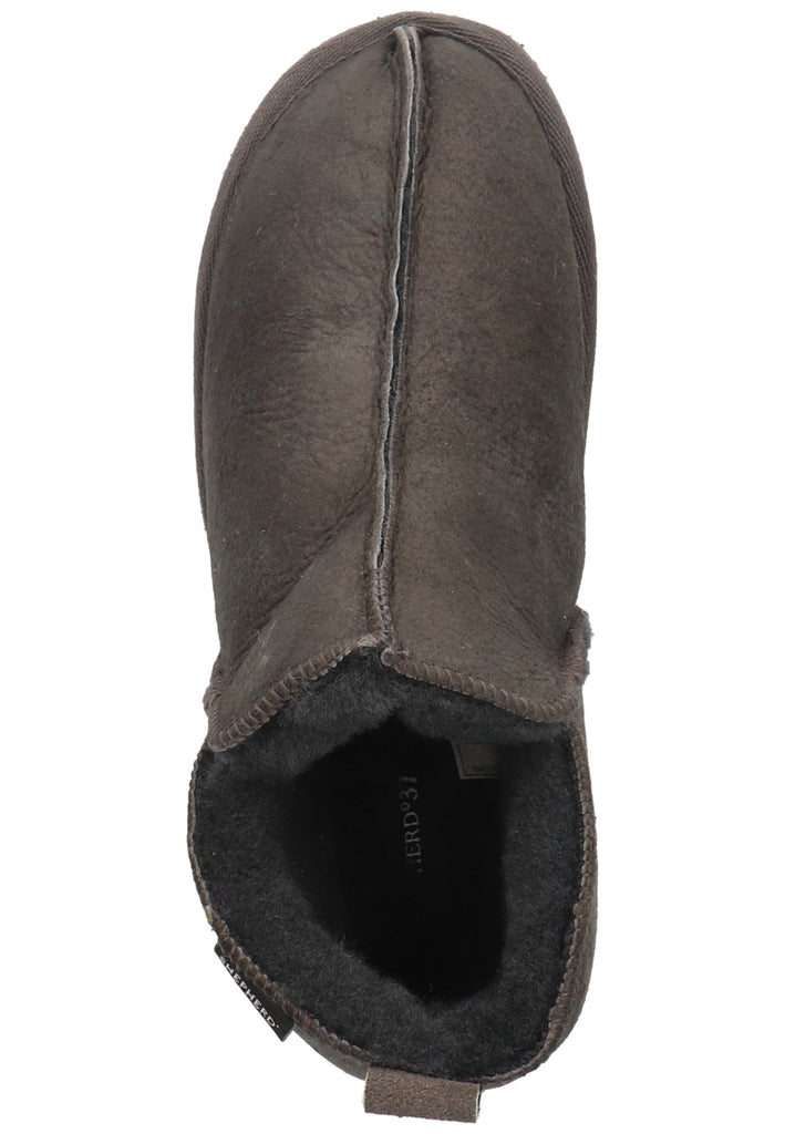 Shepherd Hausschuhe Leder Dunkelgrau