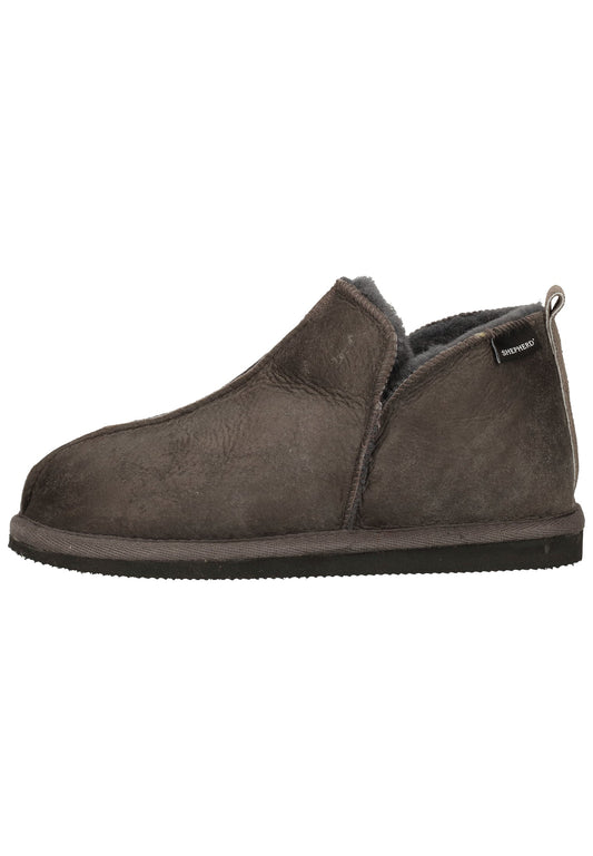 Shepherd Hausschuhe Leder Dunkelgrau