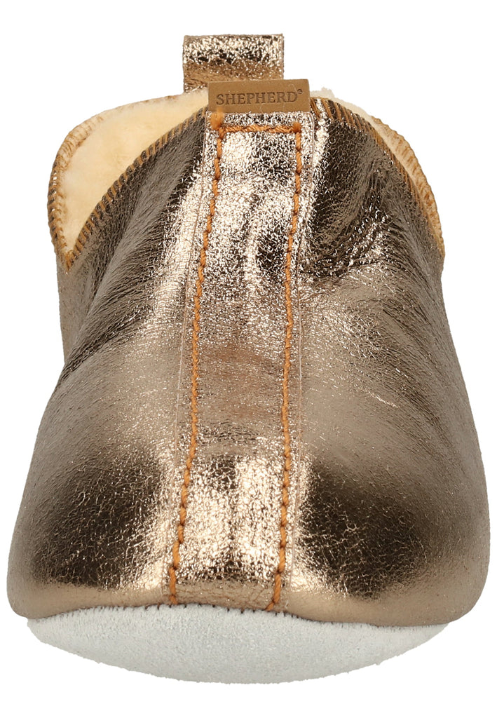 Shepherd Hausschuhe Leder Gold Warmfutter